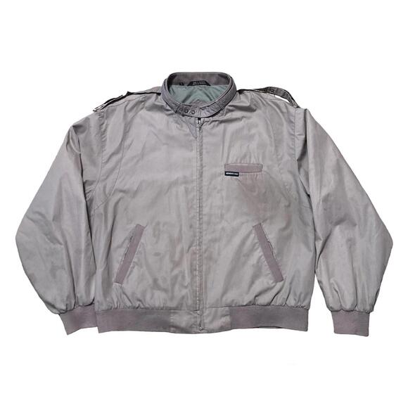 Members Only Jacket Adult Large Beige Racer Racing Pocket Windbreaker Coat Mens - Picture 1 of 9